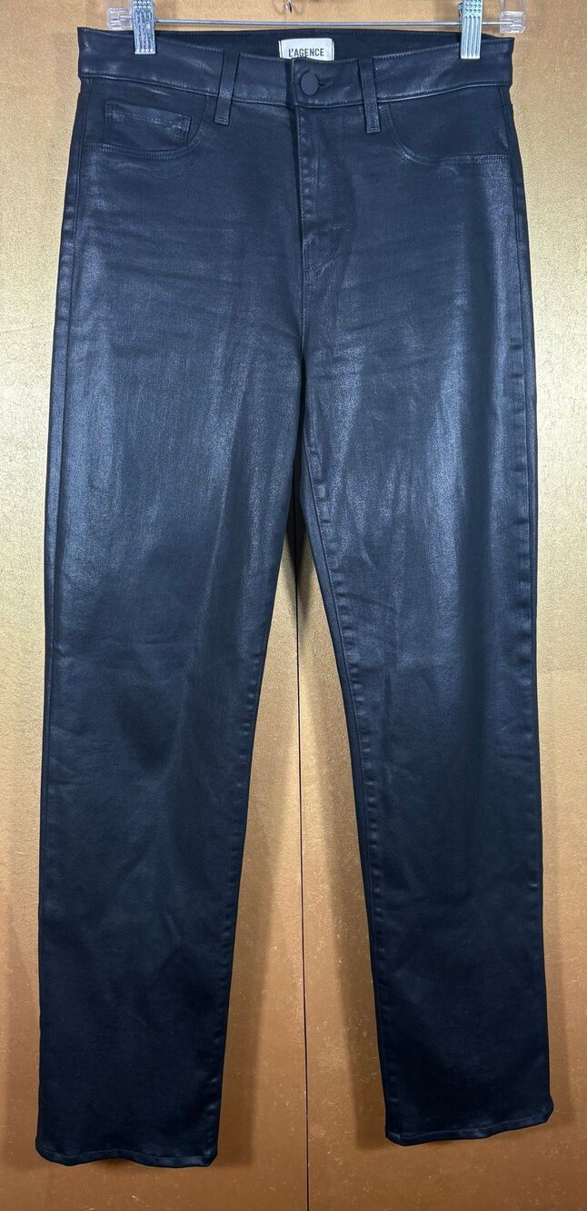 L’Agence coated zippered Ankle jeans size 28